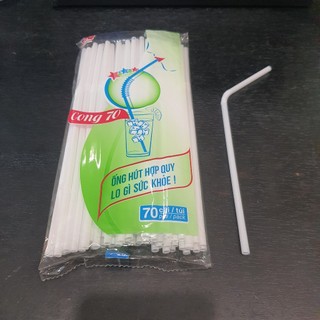 Ống hút đen cong phi 6 dùng uống cafe