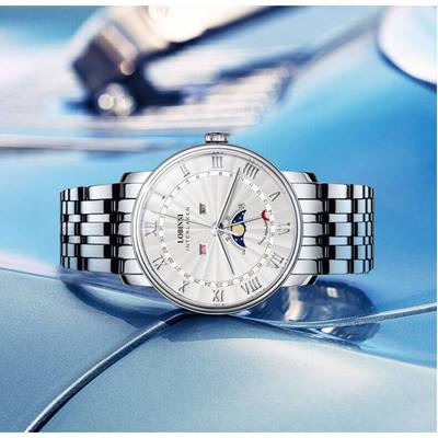 Đồng hồ nam chính hãng LOBINNI LB3603G-T3 thay pin miễn phí trọn đời,Kính chống xước,Chống nước 30m ,Máy quartz,dây thép