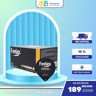 Bao Cao Su Feelex – Siêu Mỏng, Kéo Dài Thời Gian, Gân Gai, Nhiều Gel Bôi Trơn (Hộp 10 Chiếc)