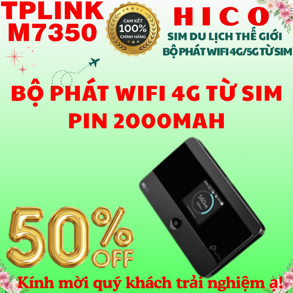 [HICO-HCM] Bộ phát wifi 4G Tp-Link M7350 M7200 M7000 Hàng Chính Hãng, Thiết Kế Nhỏ Gọn, HIệu Suất Ca