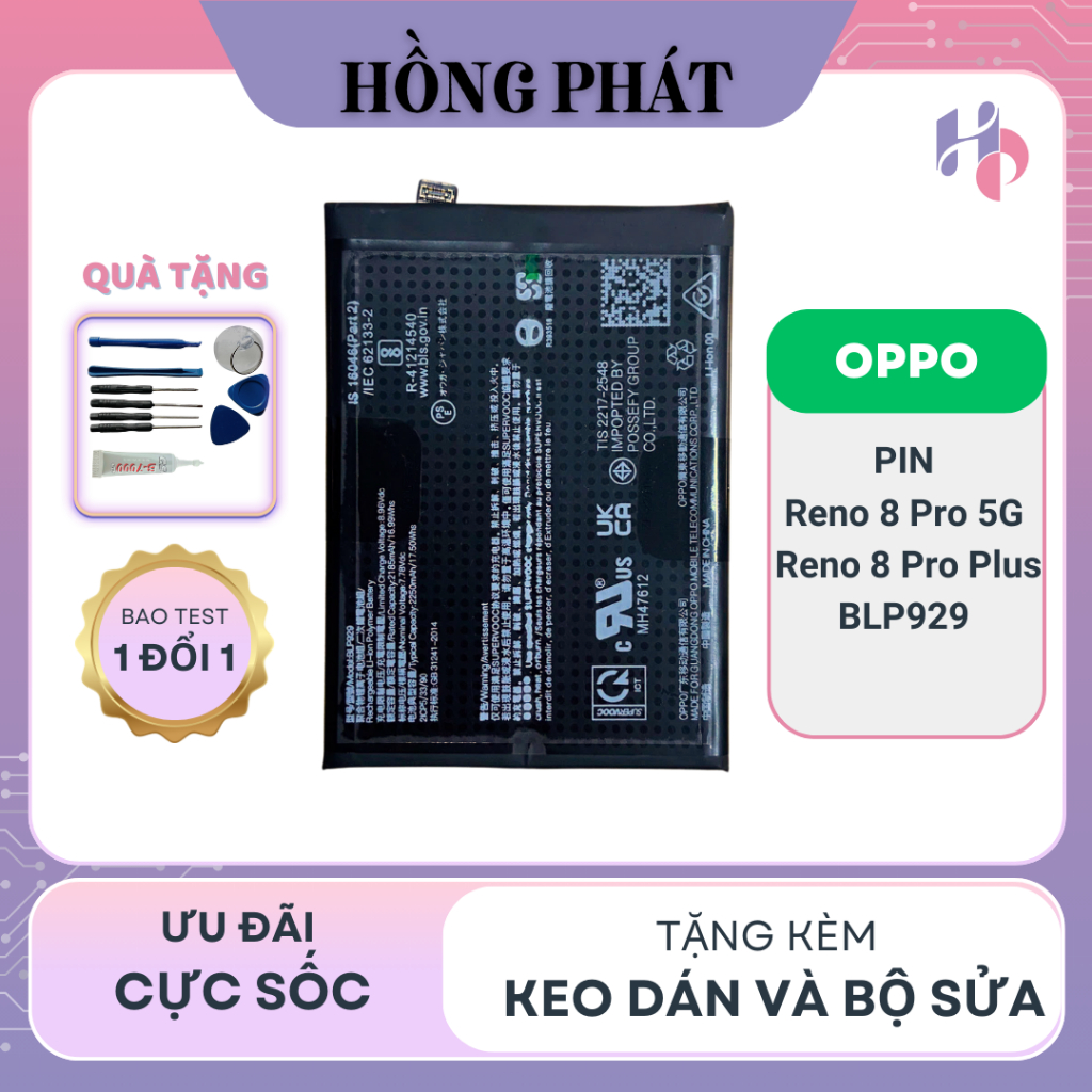 Pin Thay Thế Oppo Reno 8 Pro 5G / Reno 8 Pro Plus / BLP929 (Tặng Bộ Sửa Và Keo)