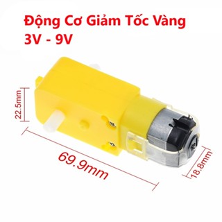 Động cơ giảm tốc vàng 3V-9V chế xe mô hình (2 trục), Bánh Xe Mô Hình 66mm