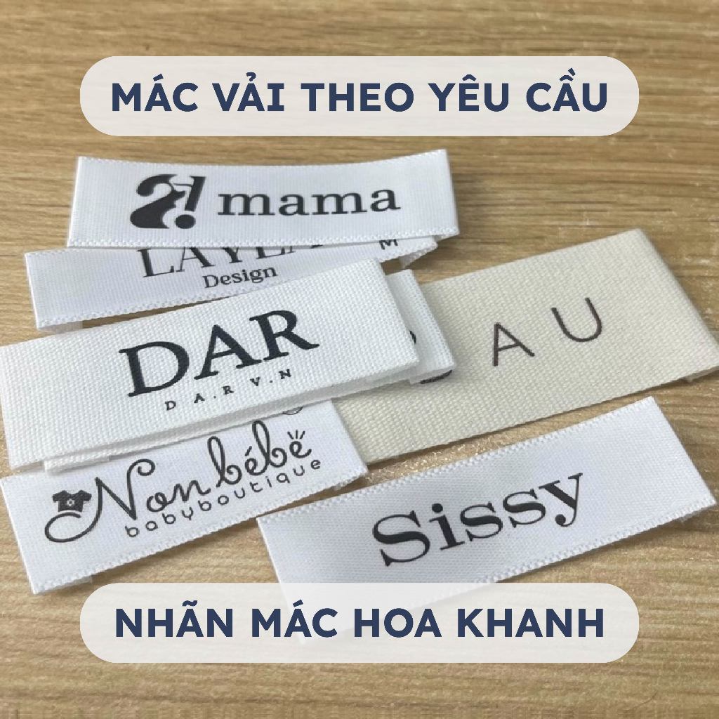 Mác vải in theo yêu cầu - [Hàng thiết kế] - Tag nhãn mác quần áo