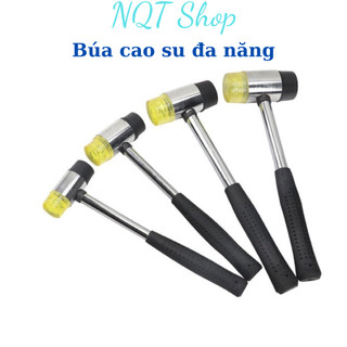 Búa cao su đa năng 2 đầu đen vàng tay bọc nhựa chống trượt
