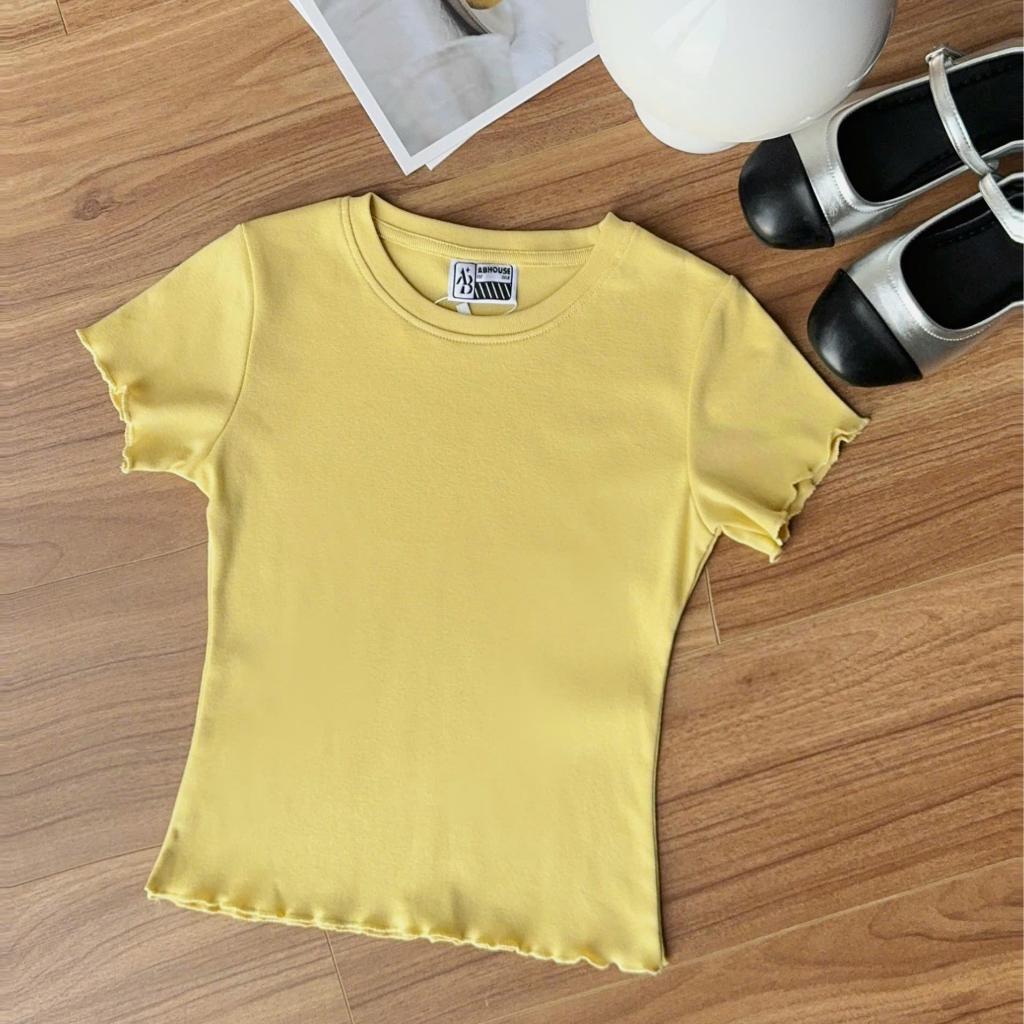 NAVIE x AB HOUSE - Áo thun nữ trơn mỏng mịn mùa hè