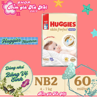  Miếng lót sơ sinh Huggies NB2 60 miếng Skin Perfect  Dùng như BVS  #huggies #tã dán Huggies #bỉm huggies 108 108+6 64+4 