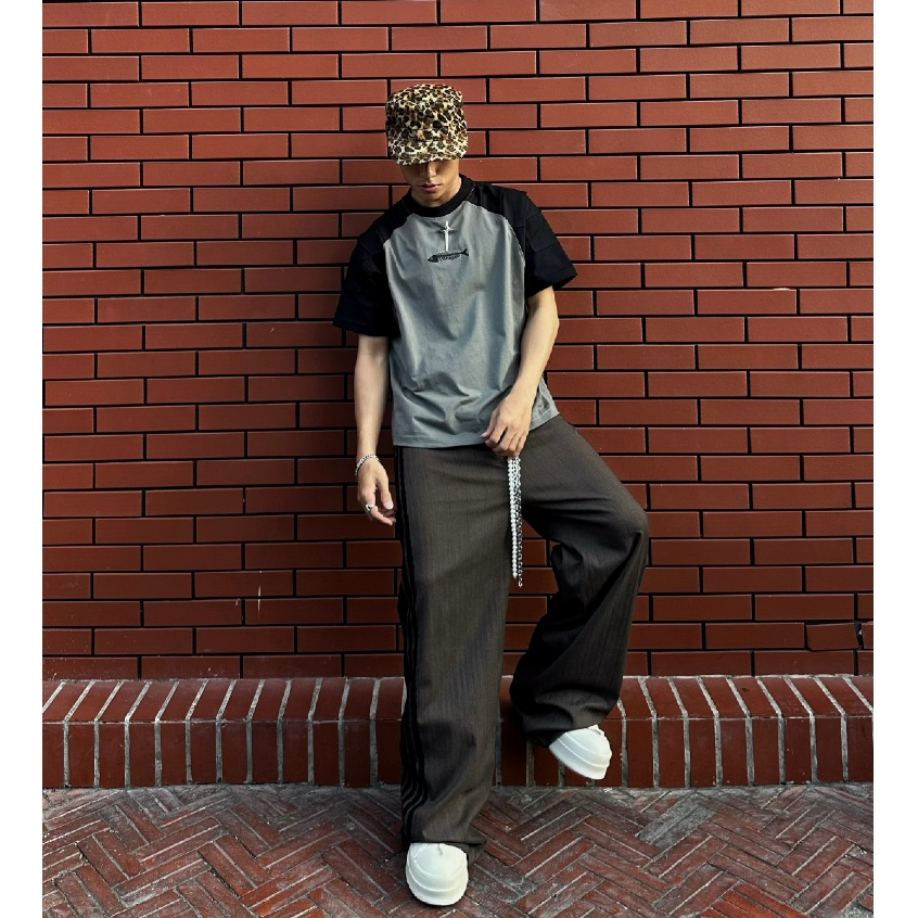 Áo Thun Boxy SAIGONESE Unisex Phối Tay Raglan Thêu Shark Form Rộng Thời Trang Nam Nữ - AT06SG | BigBuy360 - bigbuy360.vn