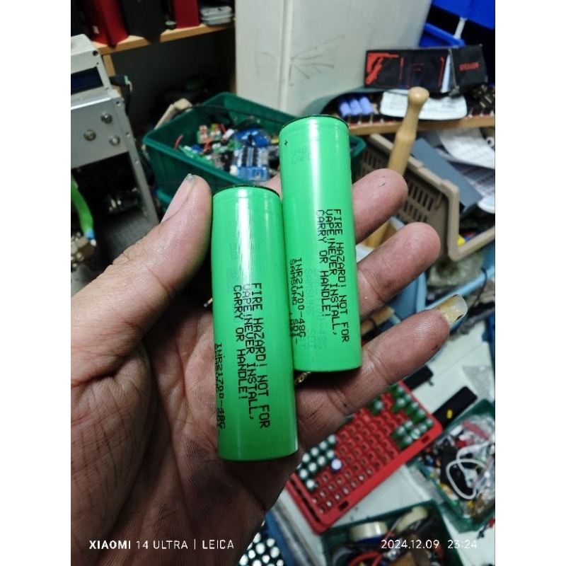 pin 21700  Samsung  xả 15A tháo khối nội trở 12 -14