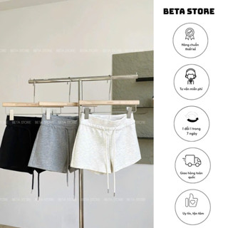 Quần short ngắn cạp cao  kiểu dáng thể thao ôm body tôn dáng cho nữ