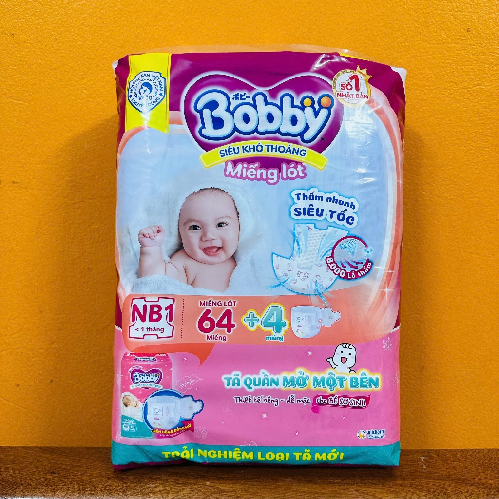 Miếng lót Newborn 1 Bobby 64 +4 miếng (dùng như BVS) # #huggies #bvs bobby #bobby #newborn #newborn 
