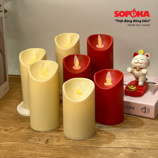 Nến điện tử SOPOKA mini trang trí giáng sinh noel công giáo nến điện dùng pin tiện lợi tặng kèm pin