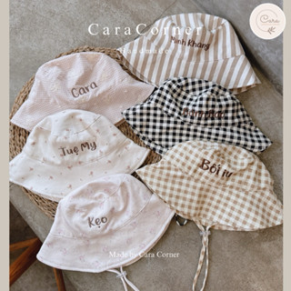 [CARA CORNER] Mũ Bucket mùa hè thêu tên cho bé trai bé gái theo yêu cầu