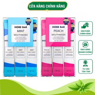  Nước Súc Miệng Hobe Bar Chính Hãng Hương Đào Bạc Hà Dạng Gói Khử Mùi Hôi Giữ Hơi Thở Thơm Mát Ngừa Sâu Răng 