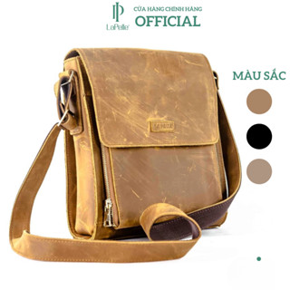 Túi da bò sáp thật 100% đựng máy tính bảng, iPad La Pelle - Cặp đeo chéo da bò nam thời trang cao cấp sang trọng bền bỉ.