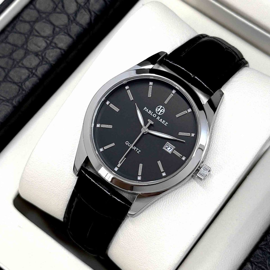 Đồng hồ nam dây da chính hãng PABLO RAEZ 2880 có chức năng lịch chống nước phát sáng mặt số có kèm hộp 38mm CARIENT | BigBuy360 - bigbuy360.vn