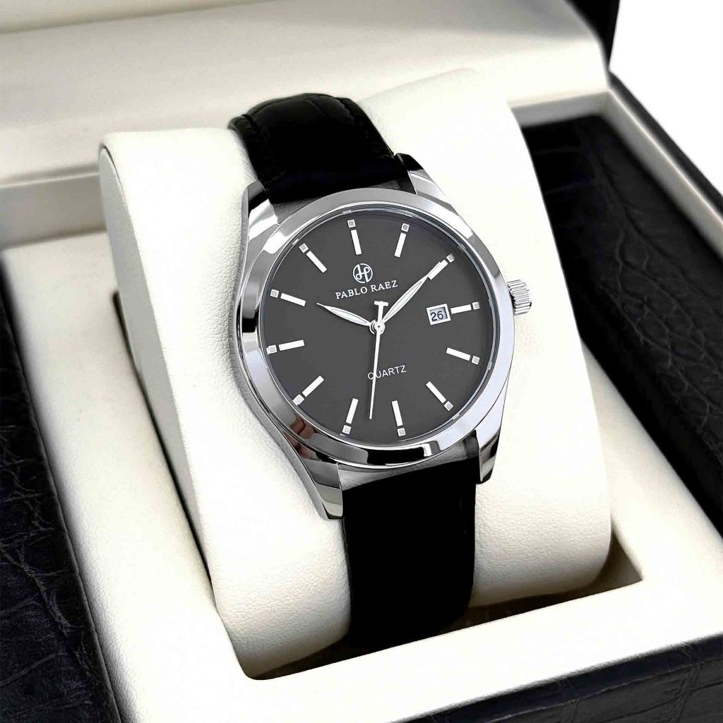 Đồng hồ nam dây da chính hãng PABLO RAEZ 2880 có chức năng lịch chống nước phát sáng mặt số có kèm hộp 38mm CARIENT | BigBuy360 - bigbuy360.vn
