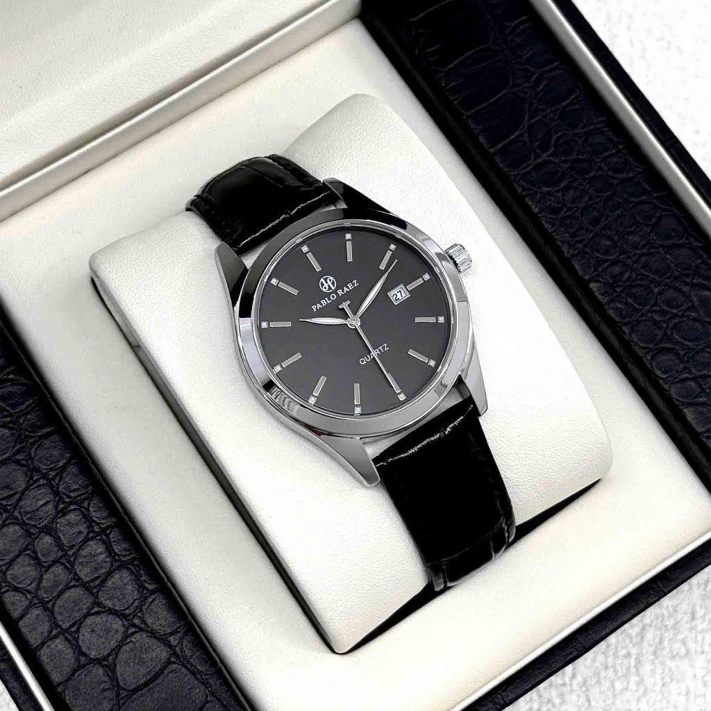 Đồng hồ nam dây da chính hãng PABLO RAEZ 2880 có chức năng lịch chống nước phát sáng mặt số có kèm hộp 38mm CARIENT | BigBuy360 - bigbuy360.vn