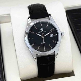 Đồng hồ nam dây da chính hãng PABLO RAEZ 2880 có chức năng lịch chống nước phát sáng mặt số có kèm hộp 38mm CARIENT