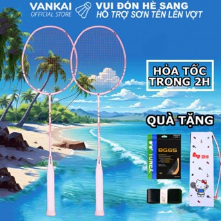 Vợt cầu lông đã đan lưới Hello kitty khung carbon màu dễ thương 75g 5U/G6 giá tốt