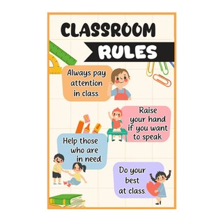 Trang trí lớp Tiếng Anh - CLASSROOM RULES - TA076