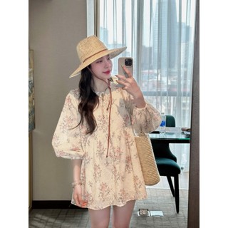   ẢNH OLDSCHOOL  Váy babydoll ren thêu hoa be hồng tay chuông DÁNG RỘNG FORM XOÈ JISOO DRESS 