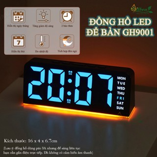  Đồng Hồ Để Bàn LED Đồng Hồ LED Để Đầu Giường Làm Đèn Ngủ Decor Phòng Báo Thức Hiển Thị Nhiệt Độ 