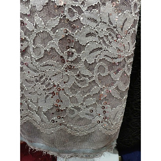 Vải ren thun co giãn chất đẹp (màu trắng, khổ 1.6m)
