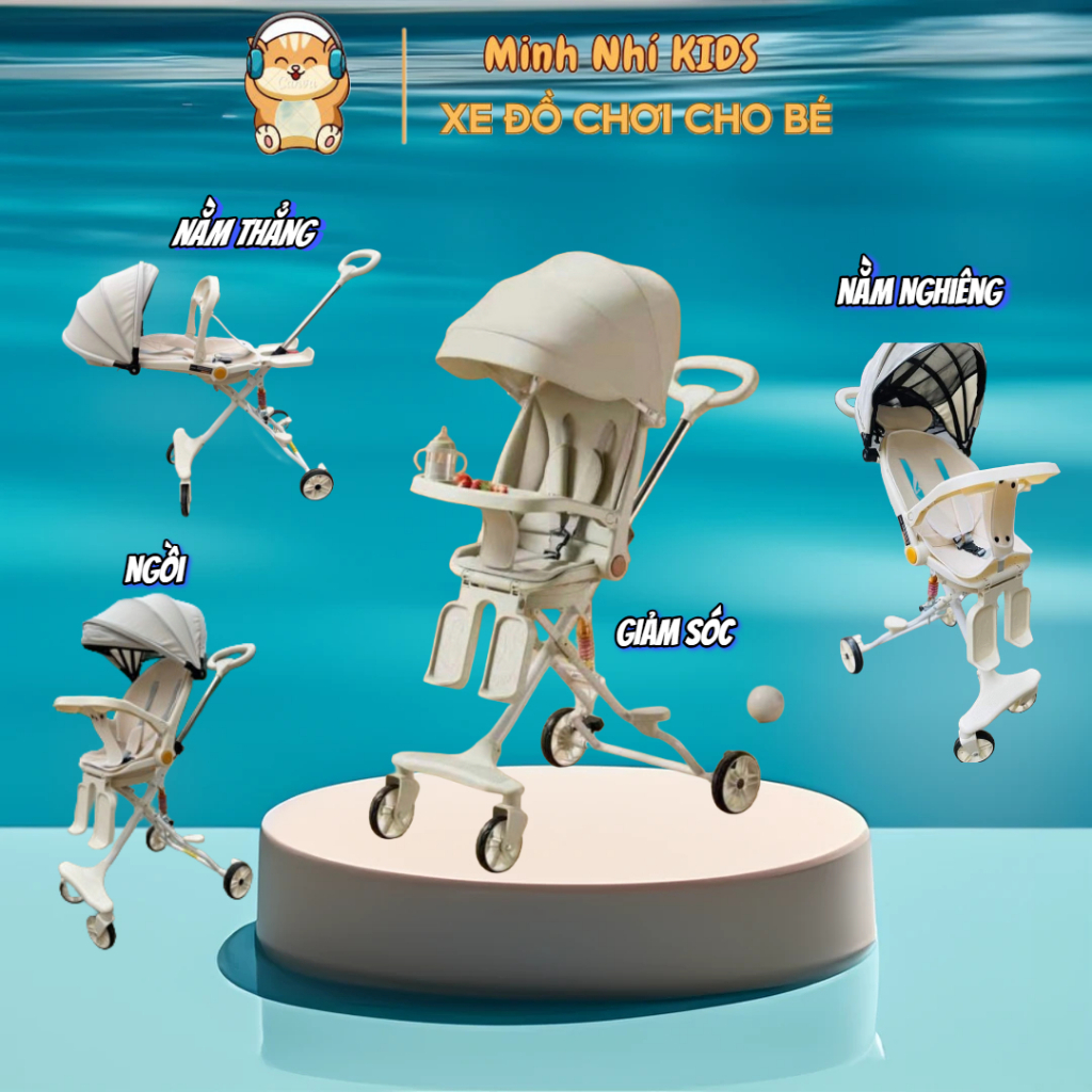 Xe đẩy M9, M8 - NGẢ SÂU 360 ĐỘ - gấp gọn em bé đi du lịch siêu gọn nhẹ