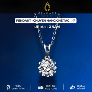  Dây Chuyền Bạc Nữ Bông Tuyết Xi Vàng Trắng Cao Cấp 6,5 Ly - Thương Hiệu PENDANT - Kiểm Định DC004 
