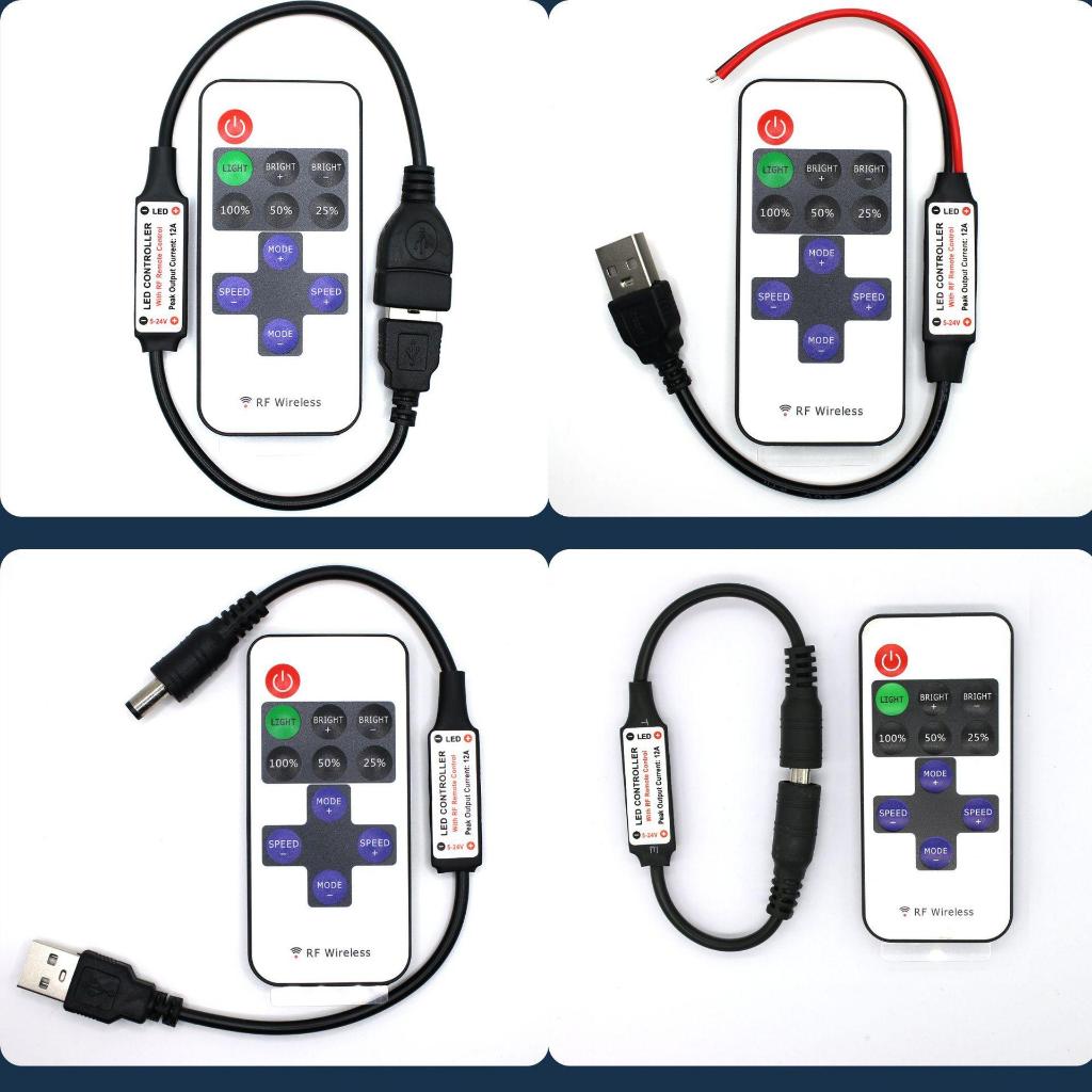 Mạch điều khiển chỉnh độ sáng Led đơn sắc 5V 12V 24V 11 phím dimmer có chế độ nháy cho Led 2835, Led