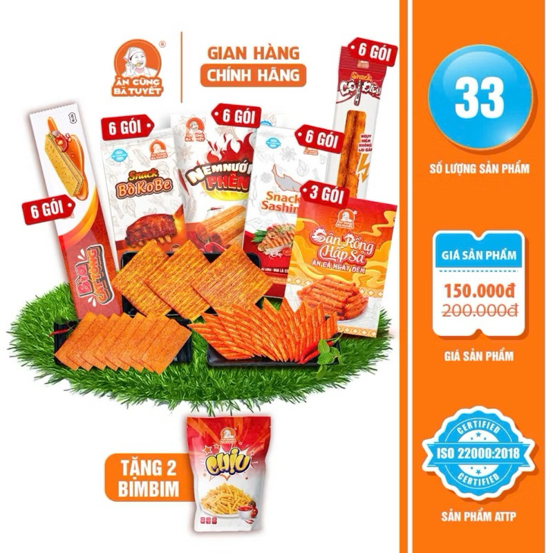 [Tặng 2 chịu]Combo CHIẾN BINH TẬN THẾ gồm:6 Nem Nướng+6 Sashimi+6 Bò Kobe +6  snack bìa cát tông +6 