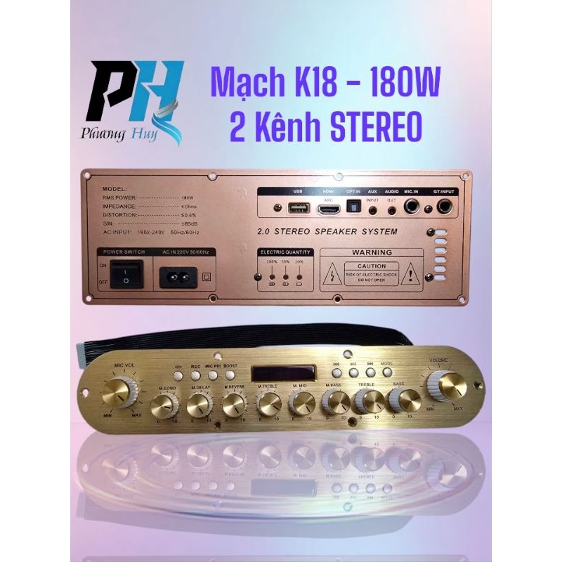 Mạch loa kéo xách tay K10 Plus, K15, K18 dsp reverb cực hay -- Phương Huy --- Điện tử Phương Huy -