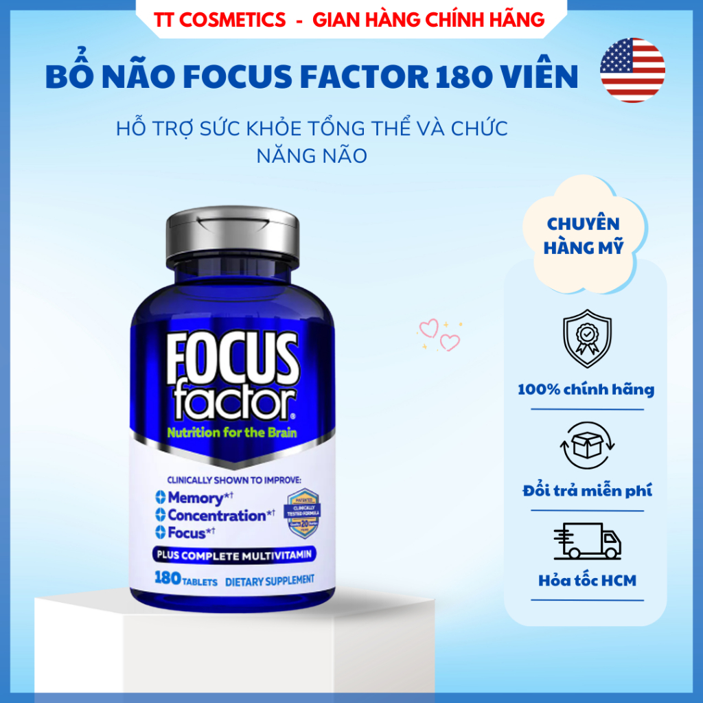 Viên Uống Bổ Não Focus Factor Nutrition For the Brain 180 Viên