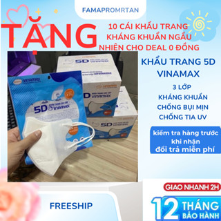 TẶNG MIỄN PHÍ 10 CÁI KHẨU TRANG NGẨU NHIÊN [Thùng 100 Cái] Khẩu trang 5D vinamax thùng CHÍNH HÃNG VINAMASK