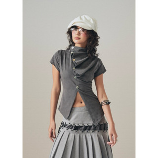  Áo ngắn tay cổ cao INTO.EIGHT thiết kế  ELITE TOP  