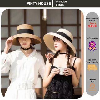 Mũ cói lồng đèn đi biển vintage