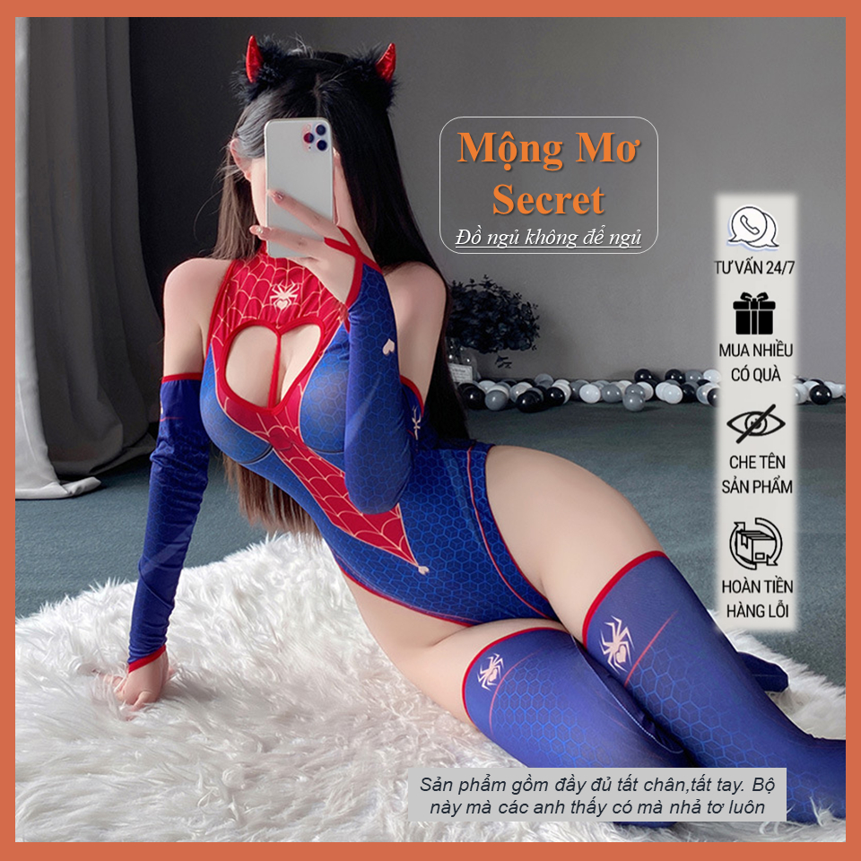 A13 - Bộ Đồ Cosplay Spider Girl Ôm Sát Body Cực Tôn Dáng, Hóa Trang Nữ Người Nhện Gợi Cảm