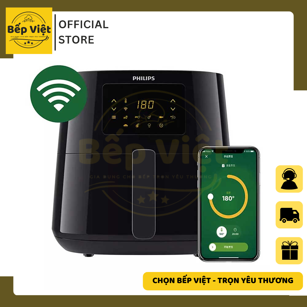 Nồi Chiên Không Dầu Philips HD9280 kết nối Wifi dung tích 6,2L  - Hàng Chính Hãng