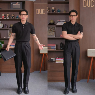 Quần Âu Nam HAPPYORSAD Đai Chun Ẩn Che Khuyêt Điểm Điều Chỉnh Eo Cạp Cao Ống Đứng ( Smart Pants HOS SS2 - Menswear )