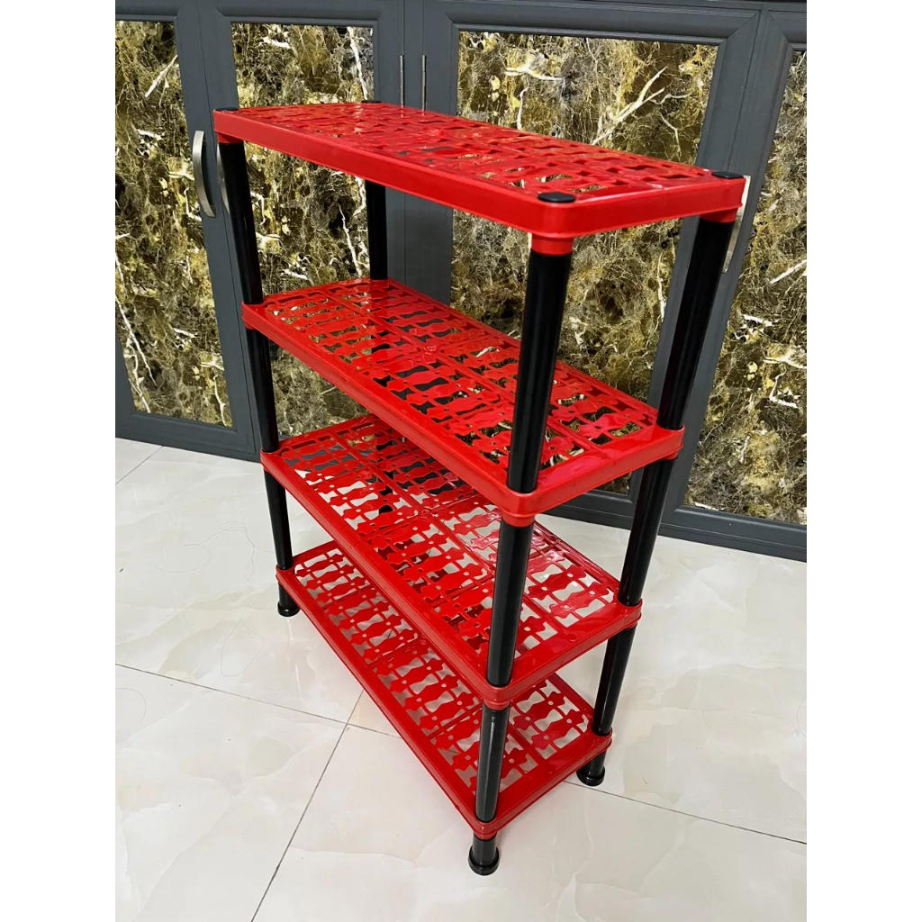 【Bán sỉ   KỆ DÉP NHỰA 4 TẦNG CHÂN ỐNG để giày dép hàng  Kệ giày 4 tầng【4 TẦNG CHÂN ỐNG [HDK]