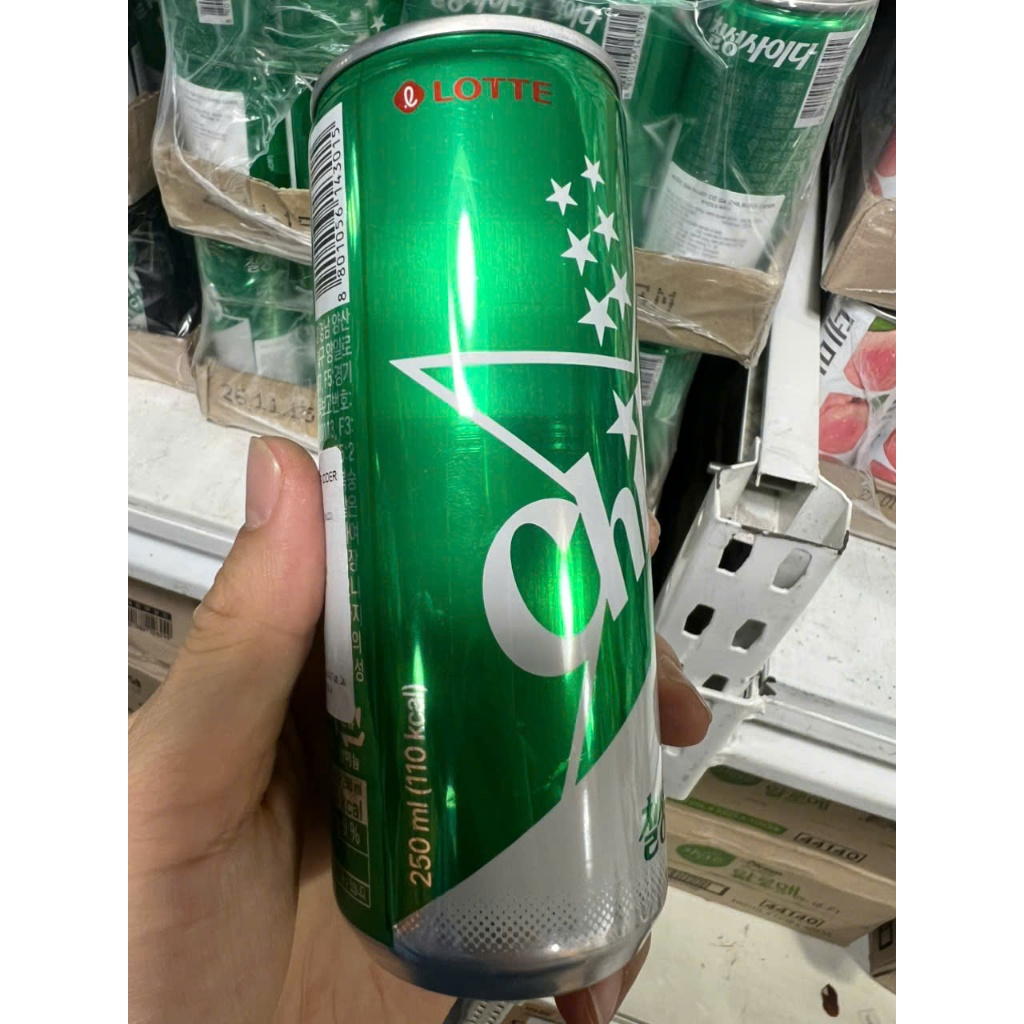 Nước giải khát có ga chilsung cider 250ml hàn quốc - 칠성 사이다