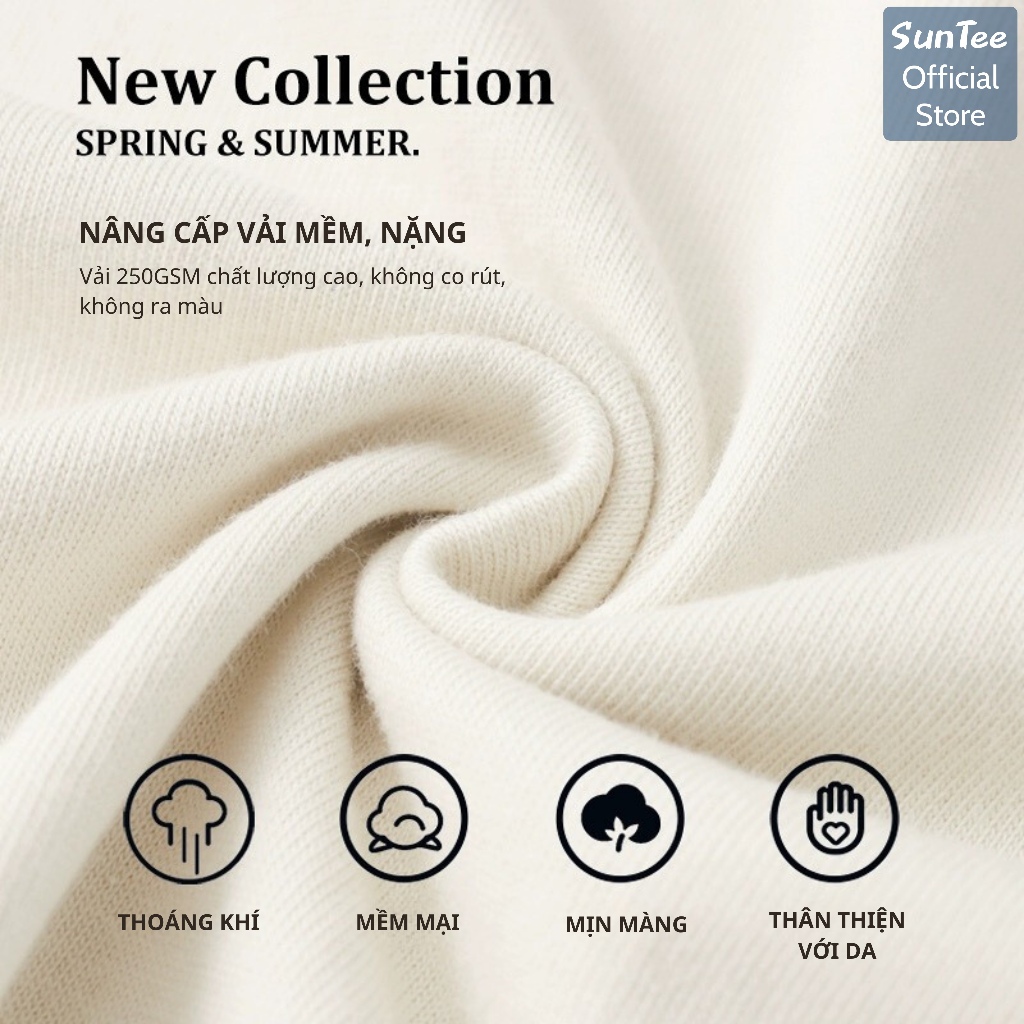 Áo thun nữ form vừa SUNTEE STFV188 phong cách basic in hình 086 vải cotton 250GSM cao cấp thoáng mát | BigBuy360 - bigbuy360.vn