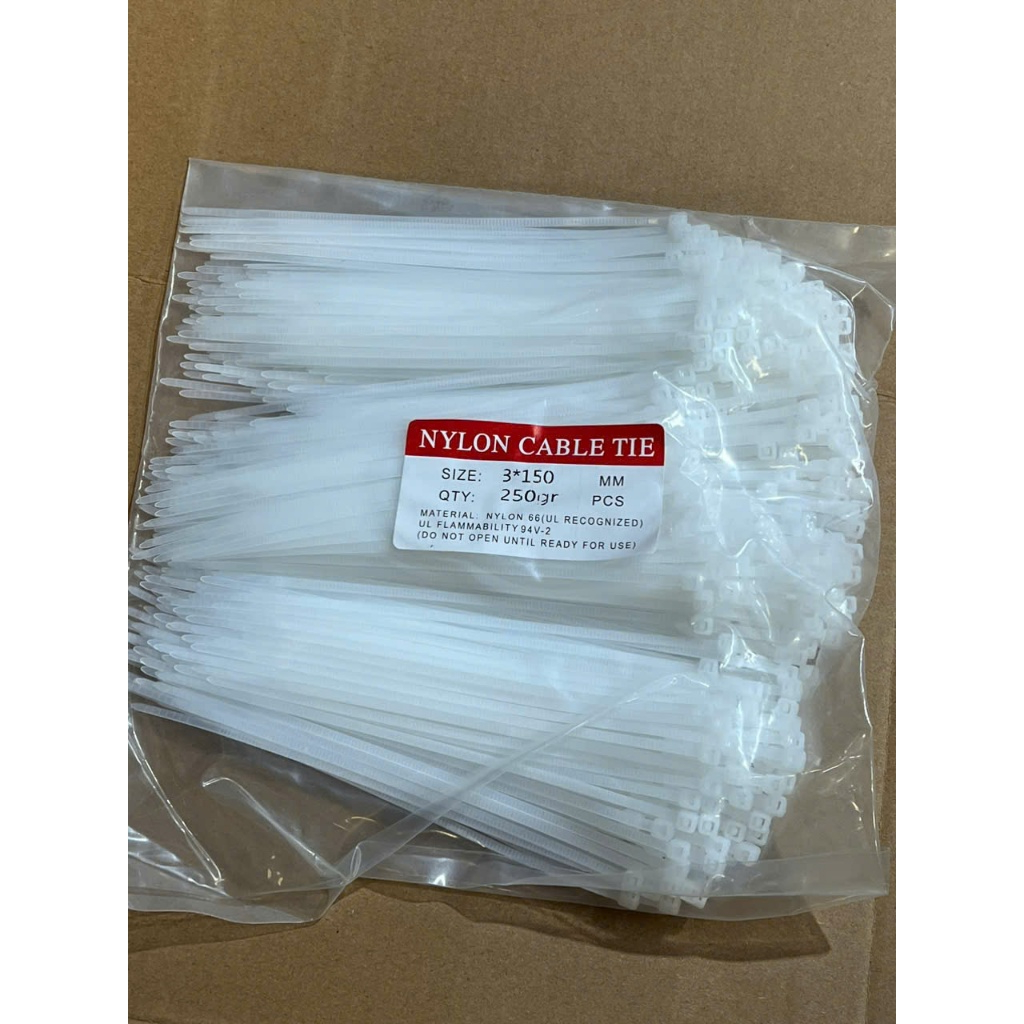 Dây thít nhựa trắng 250g / gói , lạt nhựa siêu bền nhiều kích thước từ 10cm đến 40cm