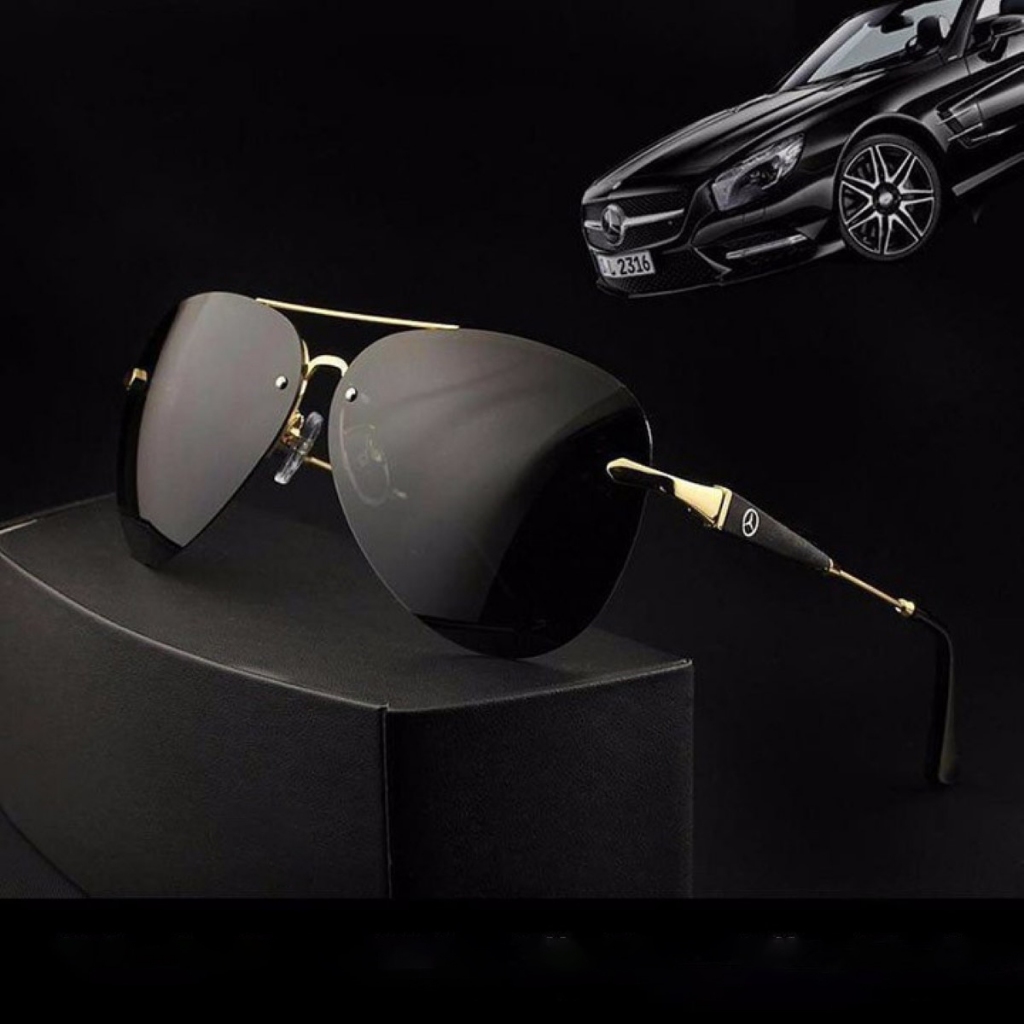 Kính mắt thời trang nam Benz tròng kính phân cực chống tia UV tia cực tím