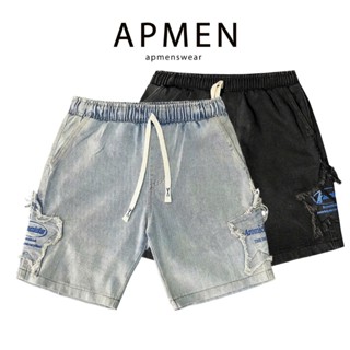  Quần Short Jean Nam Lưng Thun Họa Tiết Ngôi Sao Quần Đùi Bò Nam APMEN QSJN7E35B 