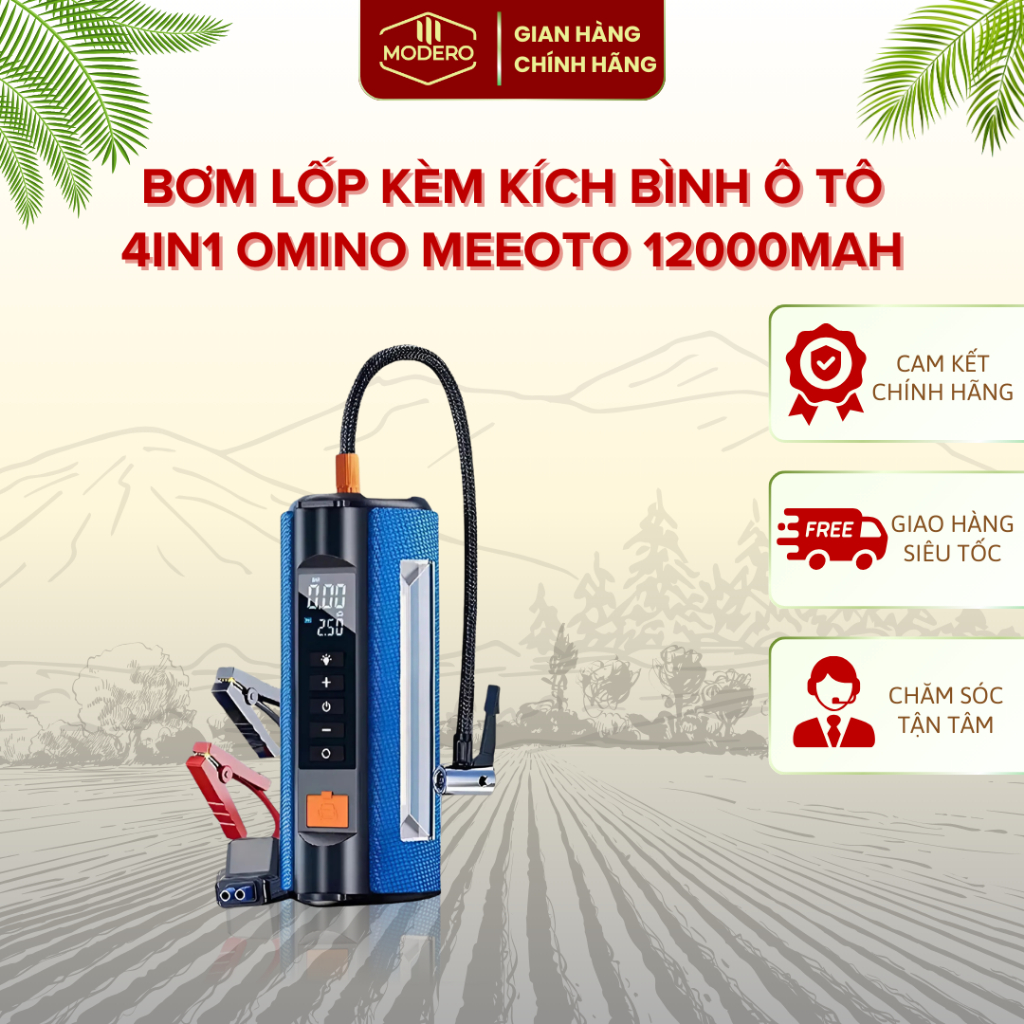 Kích Bình kèm bơm Ô tô 4 Trong 1 Omino Meeoto