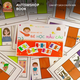 [Autismshop]Học liệu Bé học mẫu câu quan hệ từ giúp phát triển câu