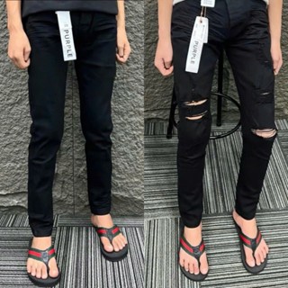 Quần jean nam dài 4 CÚC đen Pơ Pồ dập nhăn chất vải co giãn cao cấp phong cách trẻ trung sang trọng