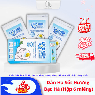Miếng dán hạ sốt Licokid hương bạc hà hỗ trợ hạ nhiệt, hạ sốt, giảm đau (3 gói x 2 miếng)