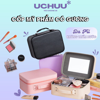 Cốp Mỹ Phẩm Có Gương UCHUU Túi Đựng Đồ Make Up Trang Điểm, Hộp Đựng Đồ Du Lịch Xách Tay
